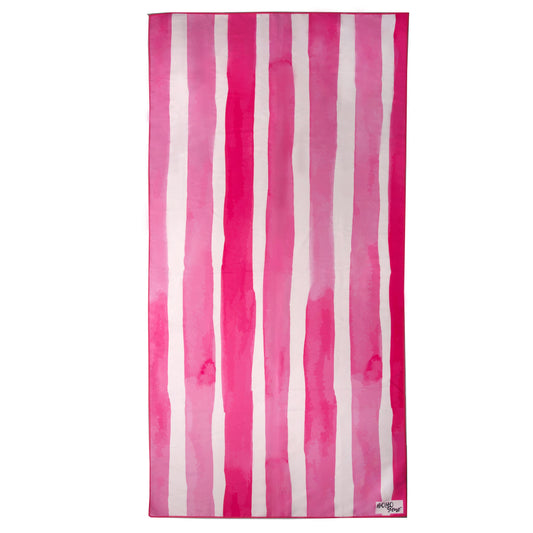 CANDY PINK Striped Beach Towel